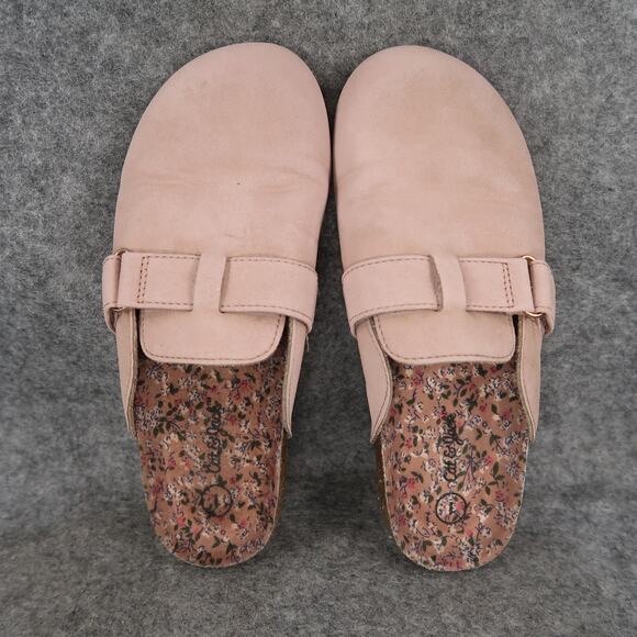 Cat & Jack Shoes Kids 1 Mule Sandal Flats Slip On Closed Toe Faux Suede Pink - Picture 6 of 12